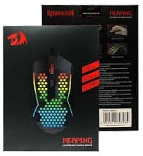 RedragonReaping Lightweight Gaming Mouse, Black, Wired, RGB Illumination, Professional Gaming Peripheral