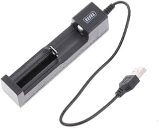 شاحن بطارية USB بفتحة واحدة لبطاريات 16340/14500/18650/26650 (3.7 فولت)