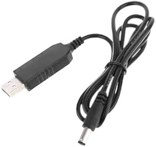كابل USB لراوتر DC 5V إلى 12V كابل طاقة مع قابس DC 5.5x2.1mm يستخدم للراوتر أو السماعات وأجهزة أخرى (1 متر)