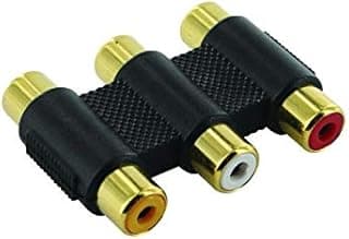 محول (وصلة) RCA أنثى إلى أنثى مطلي بالذهب
