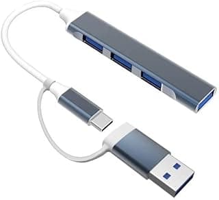 موزع USB 3.0 4 منافذ متعدد المنافذ رفيع للغاية موزع بيانات USB A [الشحن غير مدعوم] وصلة USB متعددة للابتوب والكمبيوتر المكتبي واكس بوكس وبلاي ستيشن 5 والماوس والكيبورد وذاكرة فلاش وقرص U والطابعة