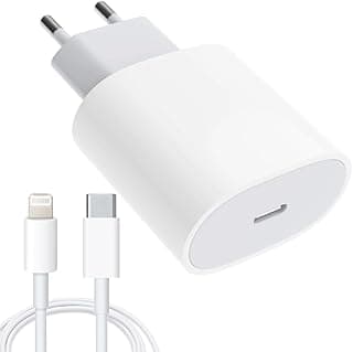 شاحن مزدوج (20) وات USB C مع كابل C to L لون أبيض