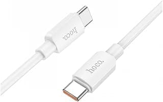 كابل USB C إلى USB C بقدرة 60 وات بطول 1 متر أبيض، كابل شحن سريع PD 3.0 3 أمبير متوافق مع ايباد برو 2022، سامسونج جالكسي S23/22/Z Fold/Z Flip، جوجل بيكسل 7/6A، PS5، سويتش، إلخ