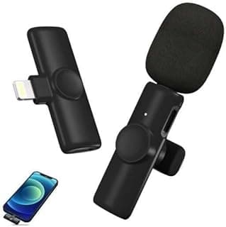 wireless microphone, 2.4ghz 2 in 1 digital mini portable recording clip mic with receiver for all i phone.