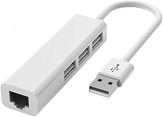 كابل محول USB A إلى 3 منافذ USB A وRJ45 ايثرنت شبكة محلية لشبكة ماك USB-A للابتوب والكمبيوتر وماك بوك