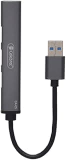 موزع USB 4 في 1 من خليط الألومنيوم CA-05 - محول محمول متعدد الوظائف للكيبورد والماوس وUSB ووحدات التحكم في الألعاب - رمادي من سيليبريت