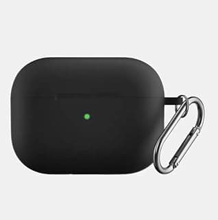 جراب سيليكون Nupatia متوافق مع Oraimo Freebuds Lite OTW-330، غطاء حماية كامل مقاوم للصدمات مع ميدالية معدنية، تصميم عملي ناعم الملمس وخفيف الوزن (أسود)