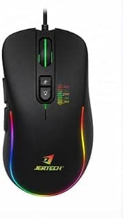 ماوس جيمنج JERTECH سلكي RGB، مستشعر بصري 3600 DPI، إضاءة LED، 6 أزرار قابلة للبرمجة، تصميم مريح للكمبيوتر واللابتوب
