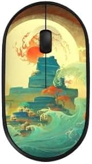 ماوس لاسلكي رفيع بتصميم انيمي ثلاثي الابعاد من اجل R8 1732 - خفيف الوزن 2.4G - 3 ازرار/1200 نقطة لكل بوصة - تصميم مريح - بطارية ايه ايه للمكتب والاعمال ويندوز / ماك او اس (صن رايز)