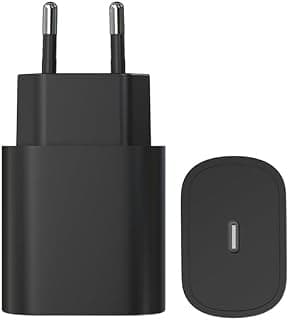 شاحن مزدوج أصلي (شاحن سريع 25 وات PD USB-C من X Mob متوافق مع هواتف سامسونج بدون كابل (أسود))