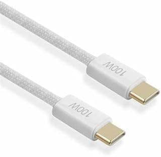Nylon Braided (CB4011 TC/100W) Fast Charging Type-C To Lightingg Data Cable For iPhonee, 120 cm, Nylon Durable Material - White (CB4011 TC/100W)