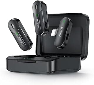 KR16 Dual Wireless Lavalier Microphone Lightning Receiver with Charging Box,2 Transmitter (mics)+1 Receiver