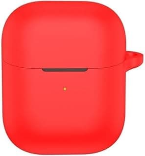 جراب سيليكون متوافق مع سماعات Oraimo Freepods Neo OTW-330S، غطاء حماية سيليكون ناعم، جراب مضاد للصدمات مع خطاف تعليق لـ Oraimo Freepods Neo OTW-330S أحمر