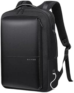 Super Backpack - Leather & Canvas WaterProof Laptop Backpack For 17 Inch - School And University - Black
