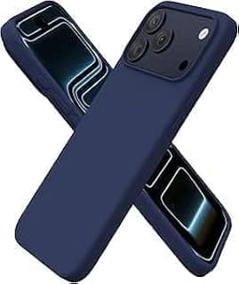 جراب سيليكون لهاتف iPhone 17 Pro Max – غطاء فاخر بلمسة ناعمة – كحلي