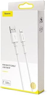 Lightning USB Cable for Apple iPhone 11 Pro Max Fast Charging 2.4A Simple Design - 1 Meter - White