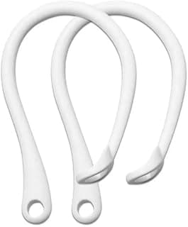 زوج من خطافات الأذن المضادة للفقد لسماعات ابل AirPods 1 2 3 Pro، رؤوس سيليكون لتثبيت آمن وإكسسوارات حماية لاسلكية (أبيض)