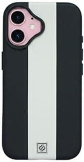 Dual-Color Premium Leather Magnetic Attraction Case For Iphone 16 Luxury Metal Buttons High-end Cover (Black)