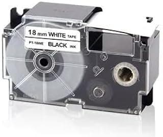 Compatible Tapes 18mm Black on white PT-18WE Label Tape Cartridge for EZ Label Printer-Casio