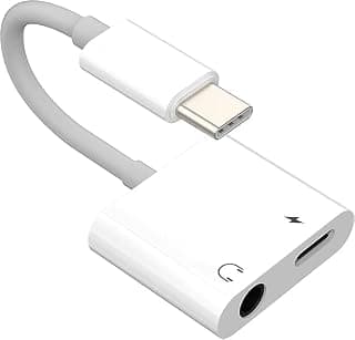 USB C to 3.5mm Headphone Adapter (2 in 1) Aux Cable, Type C Audio DAC Adapter, Charging Splitter, Headphone Wired Charger Dongle