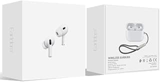 سماعات أذن ترو لاسلكية Earldoom TWS23 Pro 2 الجيل الثاني مع علبة شحن مغناطيسية , متطورة بخاصية إلغاء الضوضاء ANC/ENC، علبة شحن ذكية سماعات راس بلوتوث 5.4 اي ان سي وميكروفونات بصوت قوي ، ابيض