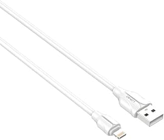 كابل شحن ومزامنة بيانات LS371 بطول 1 متر وتيار 2.1 امبير بحد اقصى لايتنينج الى USB من لدنيو- ابيض