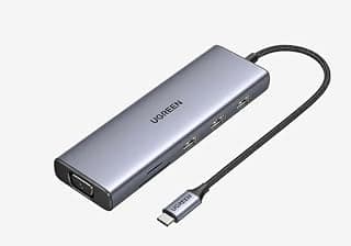 U-GREEN 9-in-1 USB-C Multiport Hub with HDMI 4K, VGA, 3x USB 3.0, RJ45, PD 100W, SD/TF Card Reader