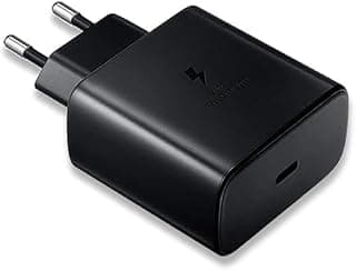 رأس شاحن فائق السرعة مع كابل USB-C إلى USB-C للموبايلات (شاحن أصلي مزدوج 45W PD شحن سريع، متوافق مع Galaxy S25 و S22 بدون كابل (أسود))