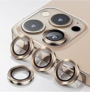 WSKEN [3+1] for iPhone 13 Pro Max (6.7 inch)/ (6.1 inch) Camera Lens Protector,Anti Scrach HD Tempered Glass Metal Screen Protector Shockproof Cover Film,Gold