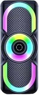 JL-4422 Portable Wireless Bluetooth Speaker with Dynamic RGB Lighting - Support USB, TF Card, FM Radio, AUX Input and Microphone, Type-C Charging Cable - Black