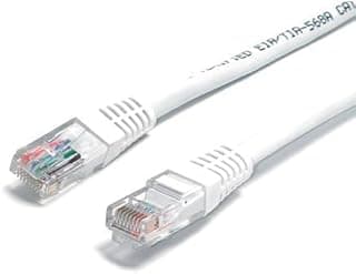 كابل شبكة CAT 6 من Cable-Core. كابل إيثرنت LAN 10/100/1000 جيجابايت أبيض 5 متر