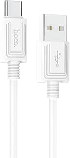 كابل شحن ونقل بيانات من هوكو قابس USB نوع إيه إلى سي متوافق مع سامسونج وهواوي وشاومي وأوبو أبيض 3 أمبير - 1 متر X73