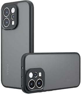 Hard Crystal Q Series Matte Black Frame Luxury Case For Vivo V70 5G
