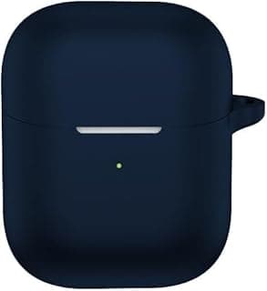 Silicone Case Compatible with Oraimo Freebuds Neo OTW-330S, Soft Shockproof Protective Case Cover with Carabiner and Soft Shell Anti-Scratch Protection (Navy)