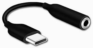 محول جاك سماعة رأس من USB نوع C إلى 3.5 ملم - وصلة صوت AUX أنثى متوافقة مع اجهزة الهواتف المختلفه والأجهزة اللوحية ( اسود )
