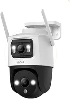 5MP+5MP Dual Lens CCTV Camera Home Outdoor, Pan-Tilt Wi-Fi Camera, AI Human and Vehicle Detection, Smart Color Night Vision, Red-Blue Warning Light, Two Way Talk, Privacy Mode, Weatherproof