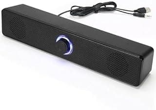 سماعة ساوند بار للكمبيوتر بسلك، منفذ 3.5mm + منفذ USB للابتوب، ديسكتوب، موبايل