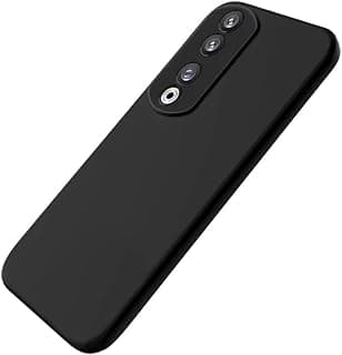 جراب سيليكون مقاوم للصدمات لـ Honor 90 مع بطانة داخلية وحماية كاملة للكاميرا (أسود)