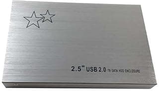 2.5 inch SATA HDD Enclosure Case, USB 2.0, Supports up to 3TB | Plug and Play, No External Power, Win 8/Mac Compatible, Aluminium Build, Stable and Fast