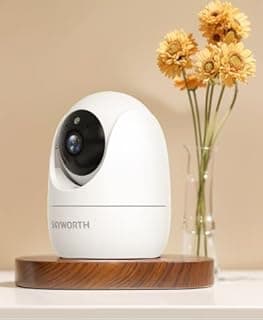 Sky-worth Smart Security Camera, 360° Pan/Tilt, WiFi Indoor Camera, White