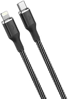كابل USB نوع سي إلى لايتنينج (27 وات) GP-C58 من جي باور، متوافق مع سلسلة آيفون 11 و12 و13 و14 واي باد المتوافق، بطول 1 م - أسود