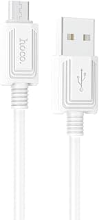هوكو X73 - كابل شحن ونقل بيانات (2.4 أمبير-1 متر) من منفذ USB-A إلى مايكرو USB متوافق مع موبايلات سامسونج وهواوي وشاومي وأوبو - أبيض