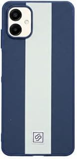 Stylish phone case with beautiful lines, lightweight and compatible with Samsung A06 phones, striped leather case (Blue And White)