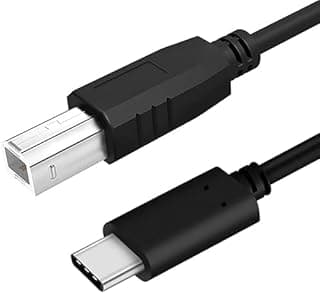 كابل USB Type-C إلى Type-B أسود بطول 1.5 متر - كابل نقل بيانات USB 2.0 للطابعات والماسحات الضوئية والأقراص الخارجية | كابل USB Type-C Type-B أسود بطول 5 متر - متين