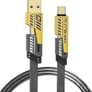 كابل شحن 4 في 1 سريع 65 وات، كابل شحن متعدد USB C مع منافذ Type C و USB A لجميع أجهزة ايفون واللابتوب