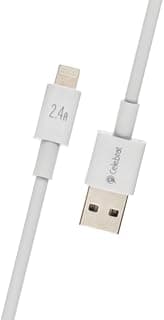 كابل Celebrat CB-24 من USB إلى Lightning بقوة 2.4A شحن سريع، سلك مسطح بطول 1.2 متر – أبيض