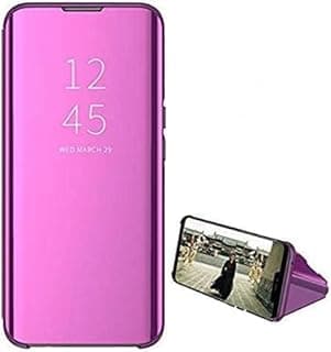 جراب فليب Clear View لهاتف شاومي Poco F4، بدون مستشعر، غطاء مرآة للوقوف بحماية كاملة متوافق مع شاومي Poco F4 (6.67 بوصة) (بنفسجي)