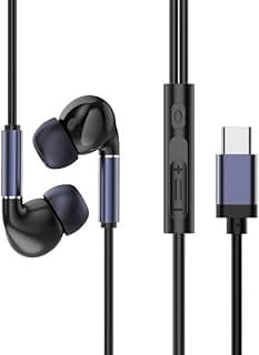 سماعات أذن سلكية Type C موديل MD-002 بصوت ستيريو 360 درجة وميكروفون HD لسامسونج جالاكسي S24 S23 Ultra، جوجل بيكسل 8، ايباد برو