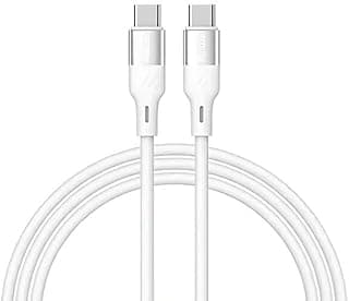 كابل شحن سريع Type-C إلى Type-C ناعم ولطيف على البشرة - 100W، طول 1.5 متر، سيليكون فاخر