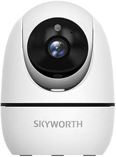 SKY-WORTH H30P كاميرا مراقبة داخلية 3MP مع واي فاي، رؤية ليلية ملونة، دوران 360 درجة مع ميكروفون وسماعة